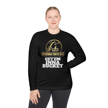 (Black) IncredibleTastixGear Get 'Em Inna Bucket Unisex Lightweight Long Sleeve Tee