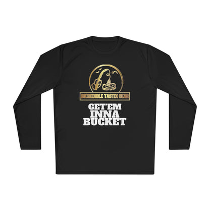 (Black) IncredibleTastixGear Get 'Em Inna Bucket Unisex Lightweight Long Sleeve Tee